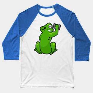 Frog at Bodybuilding with Dumbbell Baseball T-Shirt